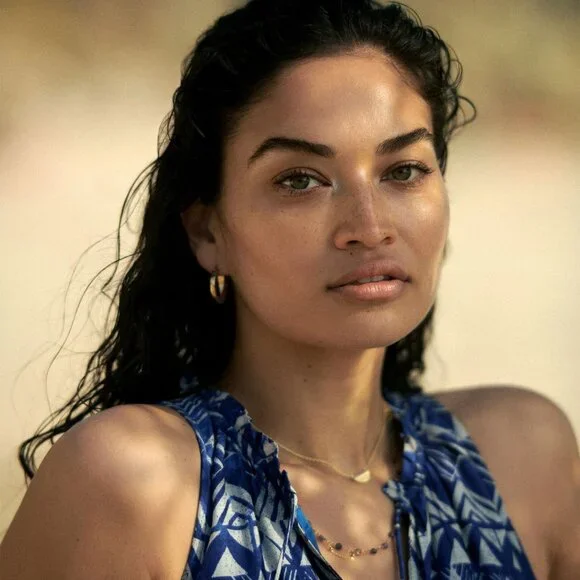 Anthropologie Tiered Abstract Maxi Blue Geometric Cotton Dress - Picture 3 of 12